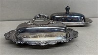 Silver plated butter dishes