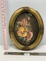 Oval Framed Oil Painting on Canvas Floral Shirlee