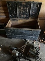 metal toolbox w/ large tools