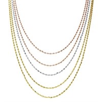 Sterling Silver- 5 Strand Bead Necklace
