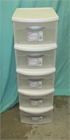 5 Plastic Storage Drawers. Stacked 38 1/2" T