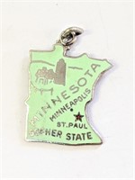 Sterling Minnesota Map Pendant   H