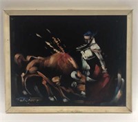 Mid-Century Velvet Bullfighter Matador Painting