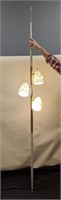 Mid-Century Tension Pole Lamp w/ Scroll Shades
