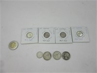 Pieces de monnaies en argent silver