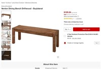 B3762  Verdon Dining Bench Driftwood - Buylateral