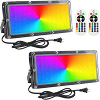 2 Pack 50W RGB Flood Light