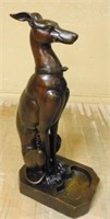 Bronze Sitting Greyhound Statue.