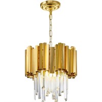 Modern Luxury Gold Crystal Chandelier, Oval