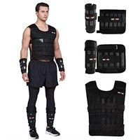 Adjustable Weighted Vest Set with Arm Weights and