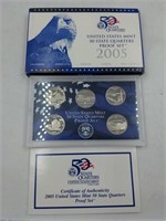 2005 US Mint proof set coins state quarters