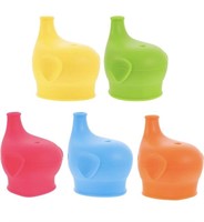 TOYANDONA 5PCS SILICONE SIPPY CUP LIDS ELEPHANT