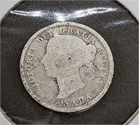 1892 Canadian Sterling Silver 10-Cent Dime Coin
