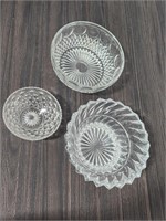 Cut Glass Bowls Set of 3