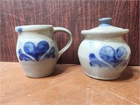 Rowe Pottery Works Stoneware Cream/Sugar Set