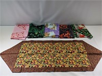 (6) Assorted Handmade Holiday table runners