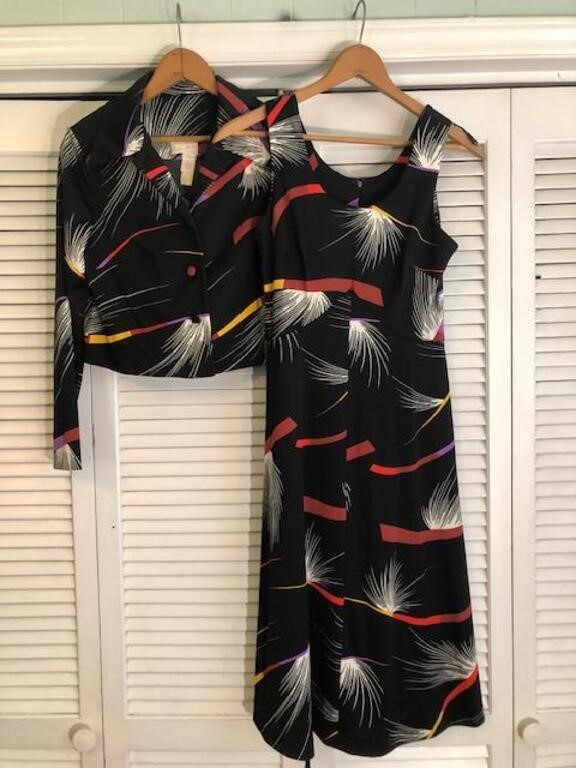 VINTAGE LAURA-GENE FASHIONS POLYESTER DRESS SET