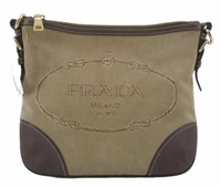 PRADA Jacquard Leather Shoulder Bag