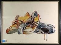 PAIRS OF SHOES - ARTIST UNKNOWN - WATERCOLOR