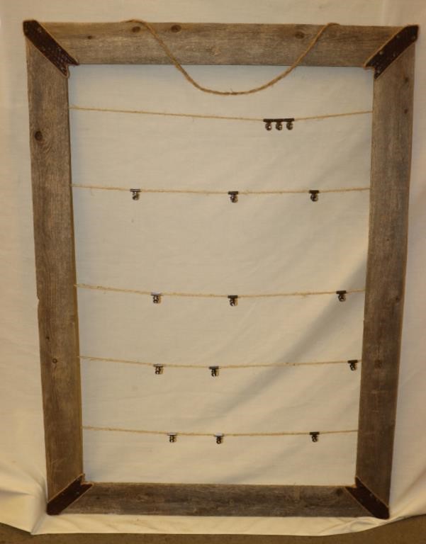 Barn Wood and Leather Frame Picture Hanger