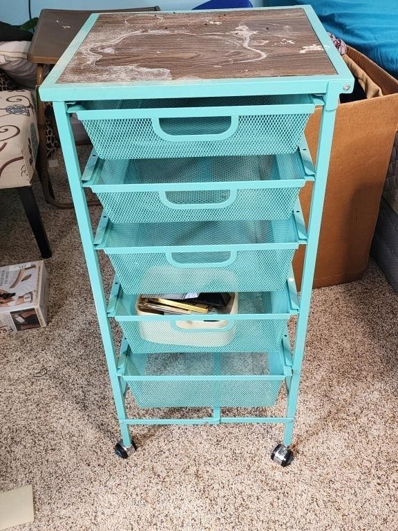 Steel 5 Drawer Rolling Storage cart