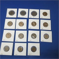 15 One Cent Canadian Coins: 1876, 1896, 1897,