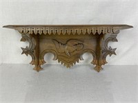 Antique Victorian Walnut Bird Shelf