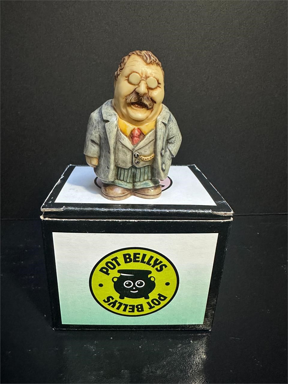 Teddy Roosevelt Pot Bellys Collectible w/Bear