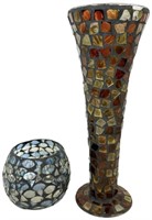 Mosaic Vase and Candle Holder