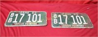 1963 Idaho License Plate 2 Pc Lot