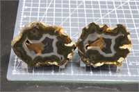 Turkish Black Sea Force Agate Pair w/ Red Veil