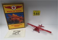 Die Cast Wings Of Texaco Airplane Coin Bank