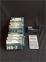 Casio HS-7 Calculators and Maxell Cassette Tape