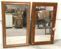 (2)pc. Wood Frame Wall Mirrors