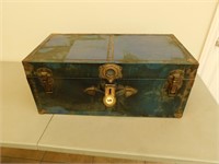 Small metal steamer trunk  15X30X12