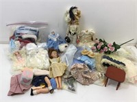 Assorted doll parts and accessories.