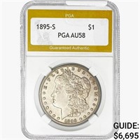 1895-S Morgan Silver Dollar PGA AU58