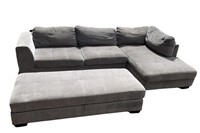 Grey Fabric 3-piece Right-hand Facing Sectional