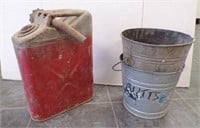 GI CAN; 2 GALVANIZED PAILS