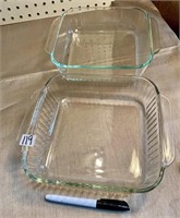 2 GLASS DISHES