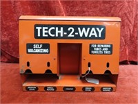 Tech-2-way tire repair kit metal display sign.