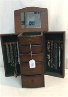 Wooden 5 Drawer Jewelry Box & Fashion JewelryV12A