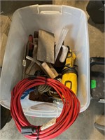 Light, extension cord and concrete tools