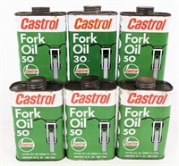 (6) Castrol 1 Pint Full Fork Oil Cans