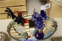 3PC COLLECTION OF MURANO ROOSTER SQUIRREL PLUS