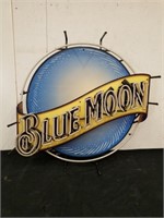 Blue Moon Neon Bar/Billiard Sign, 26.5" x 29.5" x