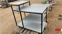 27"x44" Metal Frame Work Table on Castor Whls