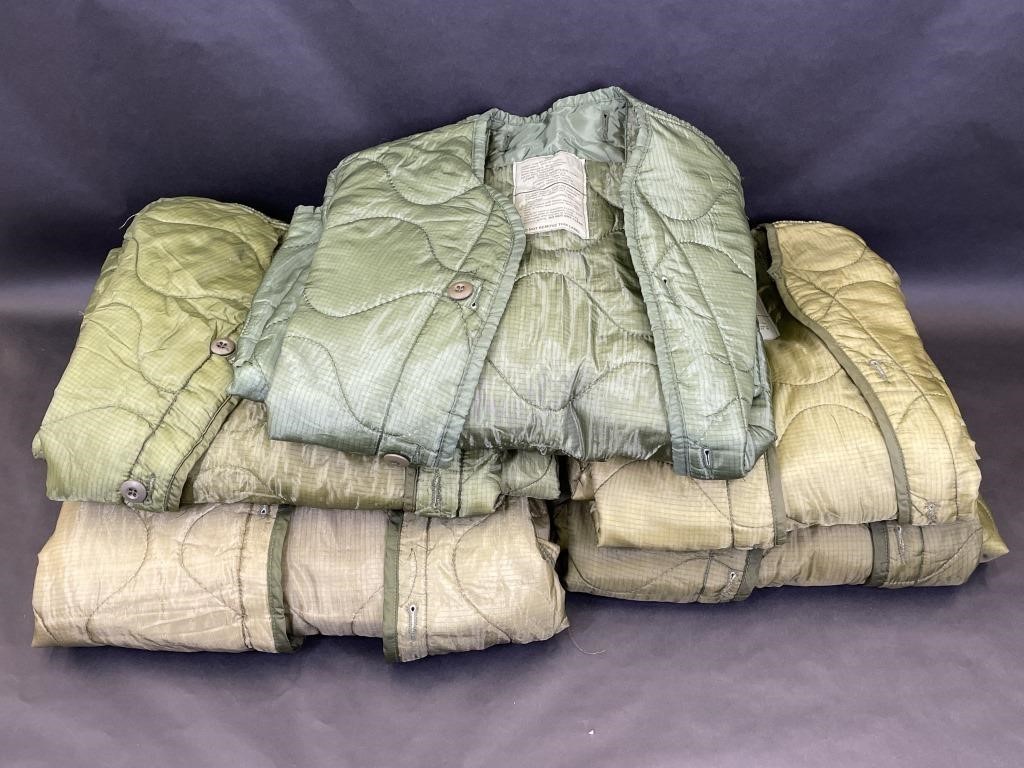 Five Small Army Green Military Jacket Liners