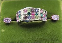 Gemstone Ring And Earrings