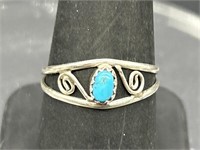 Sterling Silver and Turquoise Ring size 8.5 
Tw